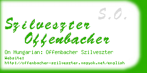 szilveszter offenbacher business card